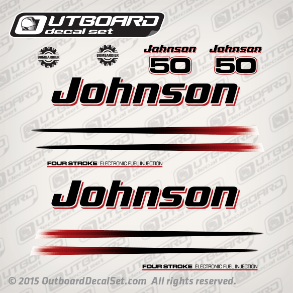 2002-2006 Johnson 50 hp FourStroke EFI decal set