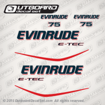 2004 2005 2006 2007 2008 2009 Evinrude 75 hp decal set white models, 0215665, 0215545, 0215547, 0215546, 0215559, 0215560, 0215811, 0215812
