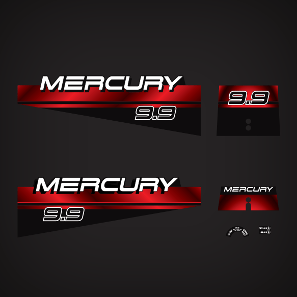 1996 1997 1998 Mercury 9.9 hp outboard decal set 12836A96