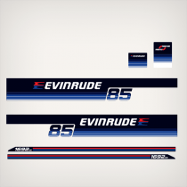 1979 Evinrude 85 hp decal set 0281307, 0281308, 0281235, 0281240