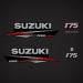 2010 2016 Suzuki 175 Hp Fourstroke VVT EFI Decal Set Outboard motor covers graphite models 2011 2012 2013 2014 2015 4S Variable Valve Timing Electronic Fuel Injection Decals 61443-96J22 61453-96J22 61446-93J32 68111-96J00 61422-96J52 61435-96J32 61443-96J