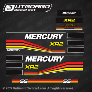 1993 1994 1995 1996 1997 Mercury Racing 200 hp Xr2 SS decal set. 847984A94, 817706A, 817706A 