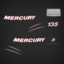 2006 Mercury Verado 135 Hp Four Stroke Supercharged Decal Set 892565A06, 892565A02, 892565002