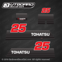 2002 and earlier Tohatsu 25 hp decal set M25C2