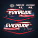 2009-2012 Evinrude 9.9 hp H.O. U.S Flag Factory decal set Blue covers