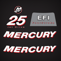  2006-2012 Mercury 25 Hp Four Stroke EFI Jet Drive Decal set 896853A06 8M0010525
