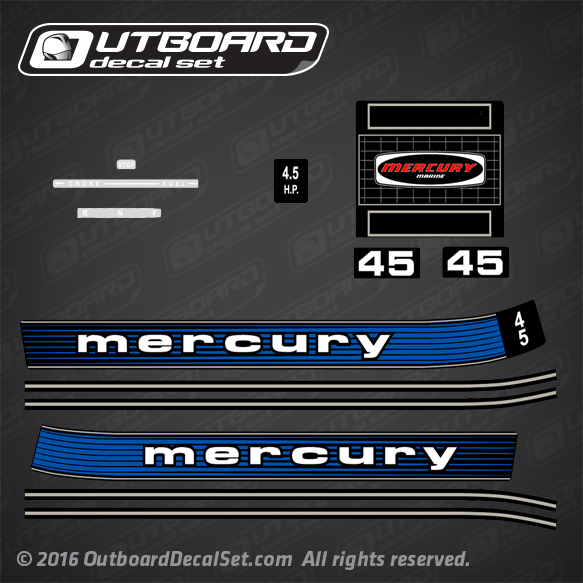 1978 Mercury 45 - 4.5 hp decal set