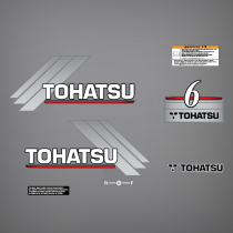 1996-2005 Tohatsu 6 hp decal set M6B 3G0S87801-1