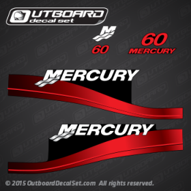 1999-2006 mercury 60 hp decal set Red 879753A01