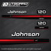 1995 1996 Johnson 120 hp V4 decal set Standard Styling 0437170, 0437887, 0437005, 0437620, 0437632