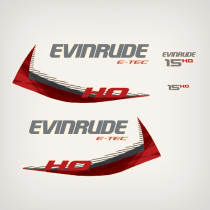 2011-2014 Evinrude 15 hp H.O. E-TEC decal set White Models 
