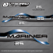 1997 Mariner 25 hp outboard decals Set blue