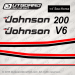 1983 Johnson 200 hp V6 decal set 0393261, 0392701