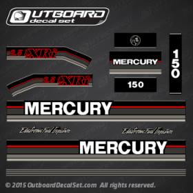 1993 Mercury 150 hp XRi EFI decal set