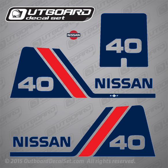 1987 1988 1989 1990 1991 1992 1993 1994 1995 1996 1997 1998 1999 2000 2001 2002 Nissan 40 hp NS40C Decal set 370S87801-0, 360S87801-0.