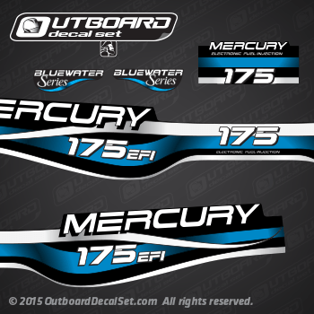 1999 Mercury 175 hp EFI Bluewater Series decal set (Outboards)