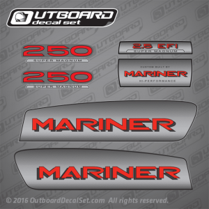 1998-2006 Mariner 250 hp 2.5 EFI Super Magnum Hi-Performance Alien decal set 