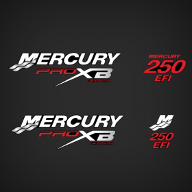 1998-2006 Mercury 250 hp Pro XB limited edition decal set red