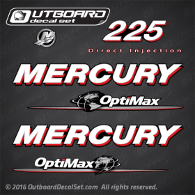 2006-2012 Mercury 225 hp Optimax Globe DFI decal set 855408A06