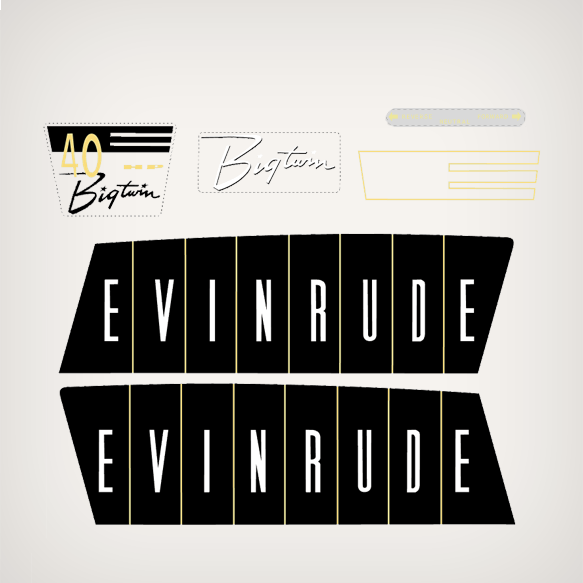 1960 Evinrude 40 hp BigTwin decal set