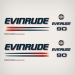 2002-2003 Evinrude 90 hp Ficht ram decal set white engines. 0215288, 0215290, 0215289, 0215276, 0215279, 0215287, 0215343.