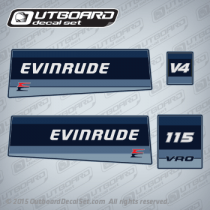 1985 Evinrude 115 hp VRO V4 decal set 0282444, 0210086, 0282900