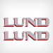 1980's Lund Boat Decal Set #3 Silver/Burgundy