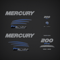 2014 Mercury 200 hp Verado Pro FourStroke Decal Set 8M0103041 Blue