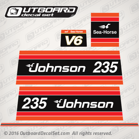 1981 Johnson outboard 235 hp decal set 0391195