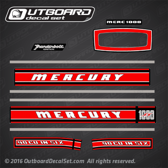 1968 Mercury Racing 1000BP decal set 