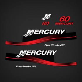 2002-2004 Mercury 60 hp 4S EFI decal set Red 883526A02