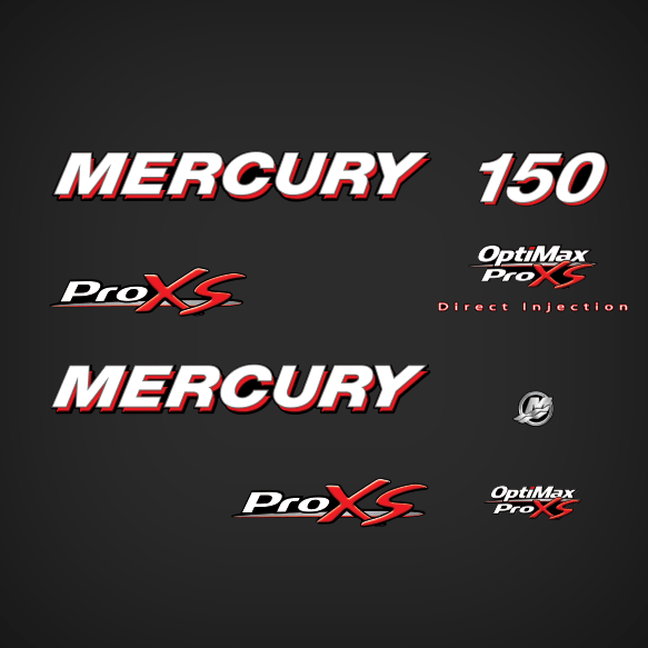 2006-2012 Mercury 150 hp Pro XS decal set 897136A07 Main