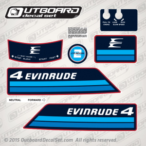1982 Evinrude 4 hp 2 Stroke decal set