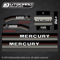 1986 1987 1988 MERCURY Outboards 135 hp black max decal set 