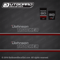 1989 Johnson Tracker 30 hp decal set Red 0433204, 0334488, 0335066, 0335065, 0334487