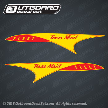 Texas Maid Boat Fleet runabout decal set yellow/red (Boat Decals)