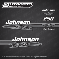 2001 Johnson 250 hp High Output decal set 0348688, 0348690, 0348691, 5002046
