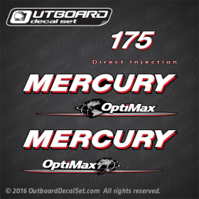 2006-2013 Mercury 175 hp Optimax Direct Injection decal set 879756A07
