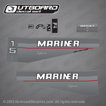 1990 1991 1992 1993 Mariner 15 hp outboard decal set (Outboards)