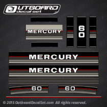 1986 1987 1988 MERCURY 60 hp Outboard decal set
