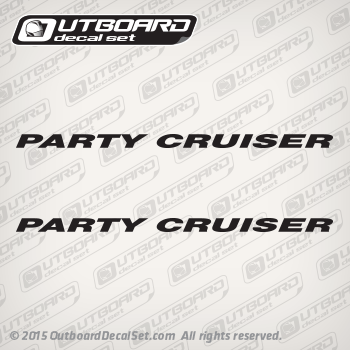Sun Tracker PARTY CRUISER decal set Black (Boat Decals)