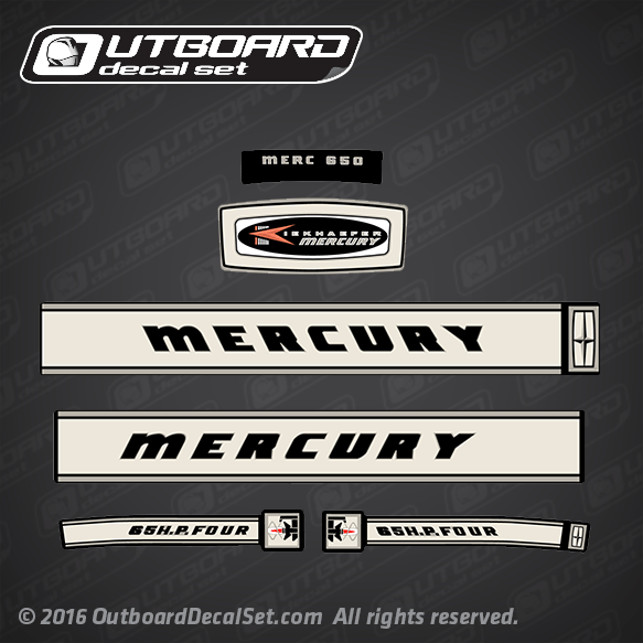 1966 Mercury 650 - 65 hp decal set