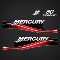 2005-2006 Mercury 60 hp decal set Red 883526A05