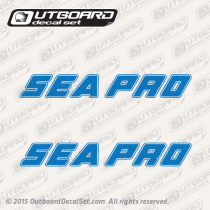 Sea Pro Outline Decal Set Royal Blue 44 1/2" X 6" Inches.