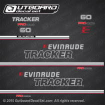 1981 Evinrude tracker 60 hp Oil Injected decal set Pro Series Red 0284271, 0284341, 0284381