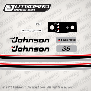 1984 Johnson 35 hp decal set 0393969, 0329215, 0329203, 0393980, 0393981, 0394368