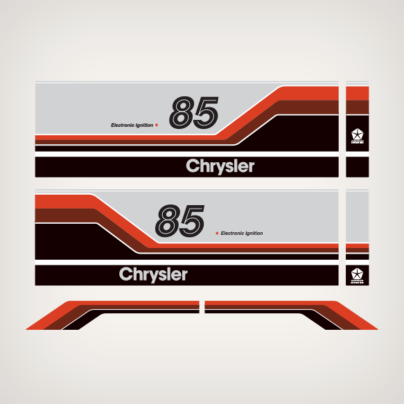 1979 Chrysler 85 hp decal set T850H9A RED