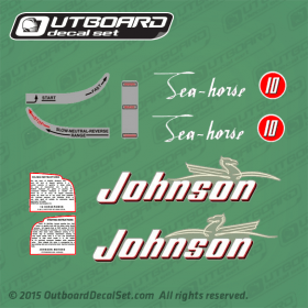 1952 Johnson 10 hp decal set Style 1 *