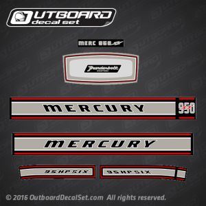 1967 Mercury 950SS - 95 hp decal set