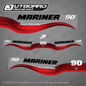2003 Mariner 90 hp Fourstroke decal set 804858A03, 827328T9, 827328T10